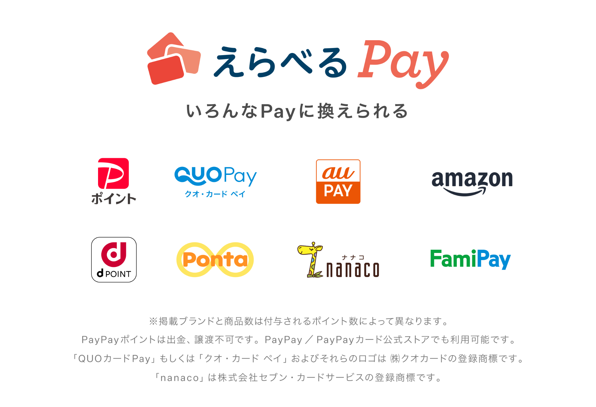 えらべるPay いろんなPayに換えられる