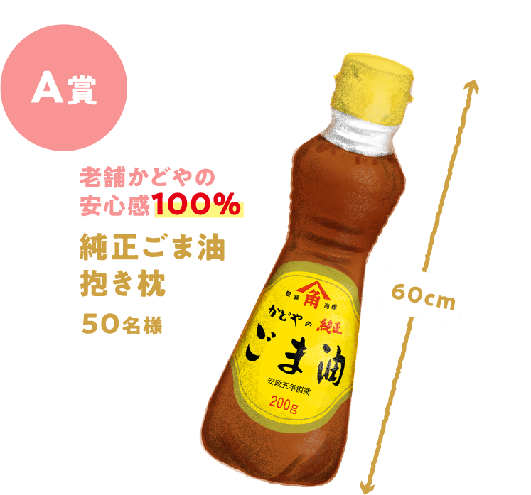 かどやごま油抱き枕クッション 恐ろし