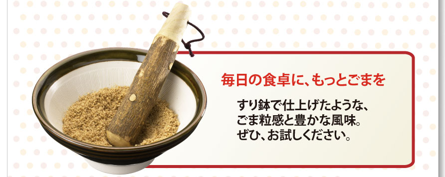 毎日の食卓に、もっとすりごまを