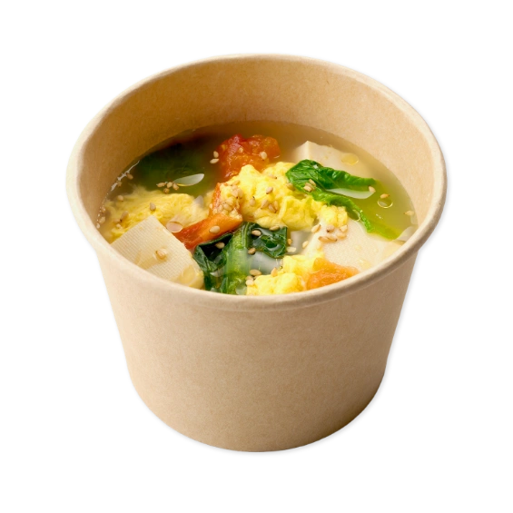 小松菜とごま油のマヨ卵スープ