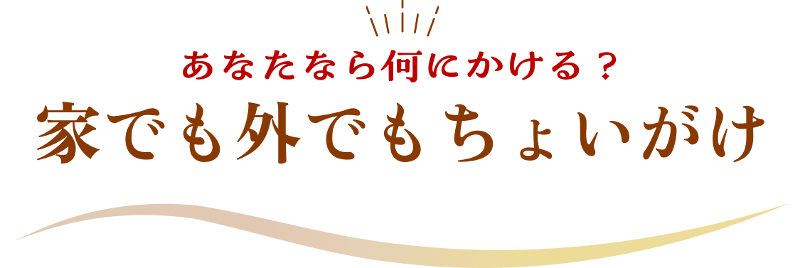 家でも外でもちょいがけ