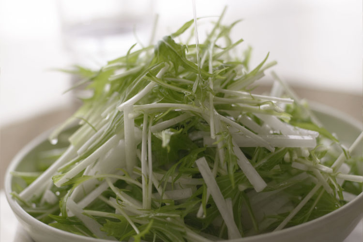水菜と大根のシンプルサラダ