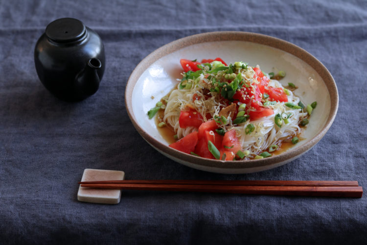 トマトのしらすオイルがけそうめん