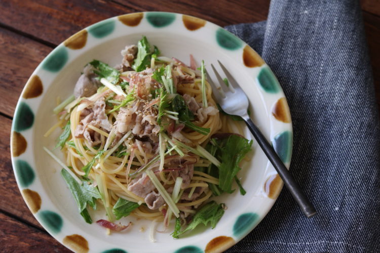 豚しゃぶの冷たいパスタ