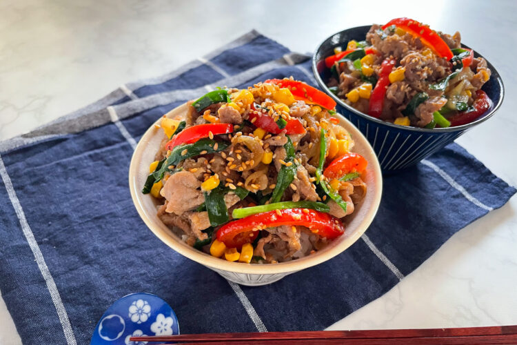 下味冷凍！ 豚こま肉で焼肉丼