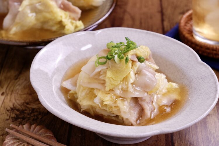 白菜消費！ レンジで簡単！ 白菜と豚肉の重ね蒸し 和風あん