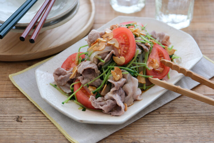 新玉ねぎと豚肉のホットサラダ