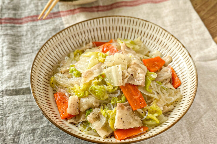 しょうがでポカポカ 白菜と豚肉の春雨とろみあん