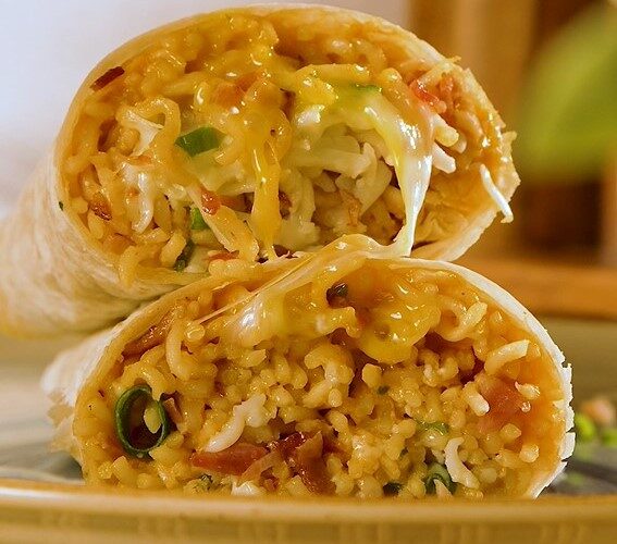 Scallion fried egg ramyun breakfast burrito
