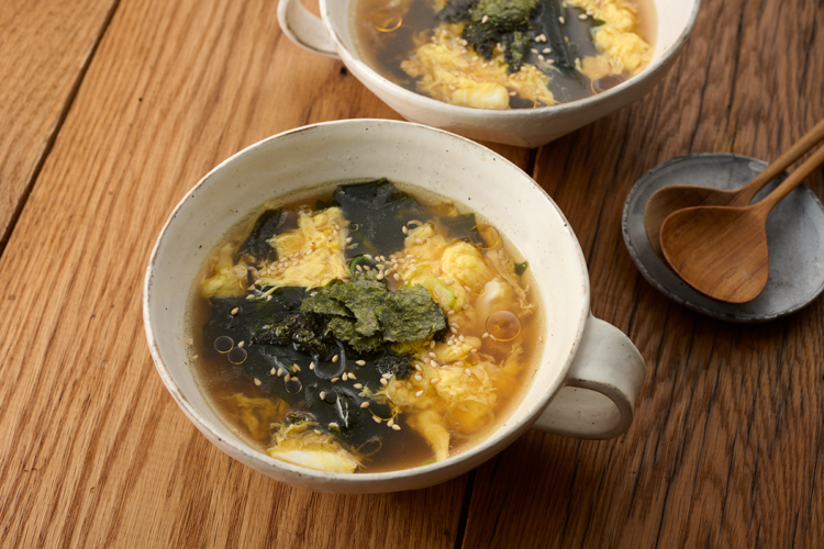 【かどやのごまたび提供メニュー】小豆島の海苔たまスープ