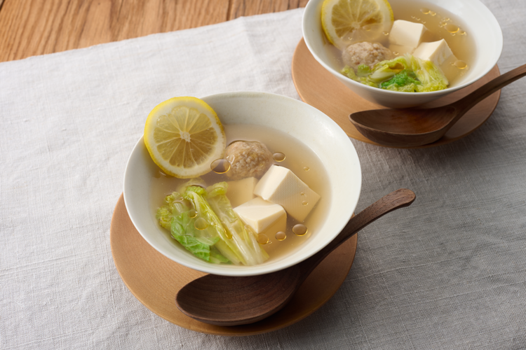 【かどやのごまたび提供メニュー】広島レモン鍋風スープ