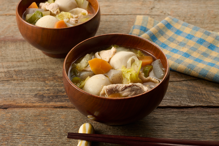 【かどやのごまたび提供メニュー】ごま油香る仙台風芋煮